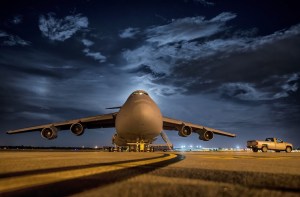 Plane at night