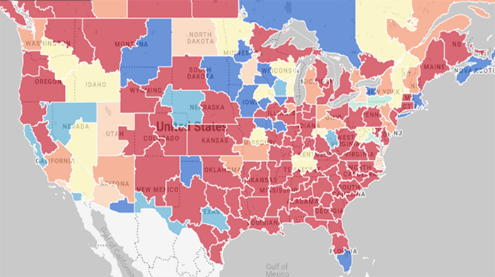 DAT Hot States for Flatbed April 2022