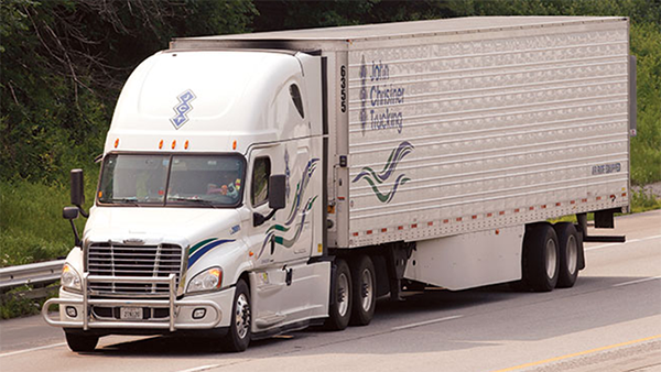 A truck making on the road to make deliveries